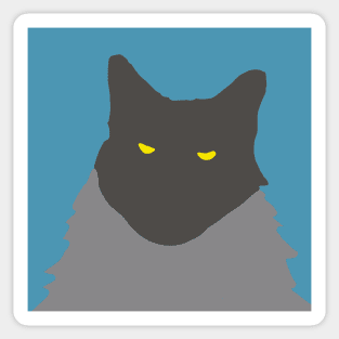 Abstract Cat on Blue Sticker